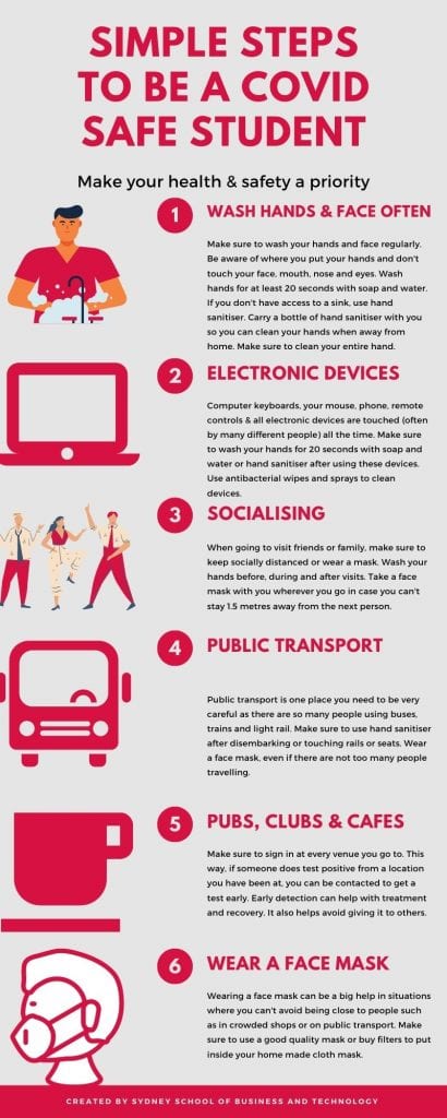 Simple Steps COVID safe student